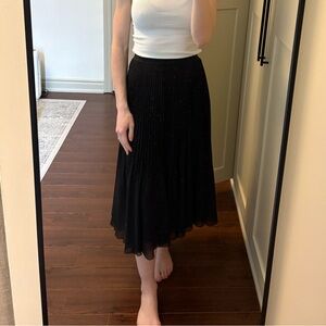 Wilfred Black Pleated Maxi “Twirl Skirt”